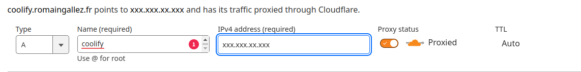 Configuration du nom de domaine sur Cloudflare